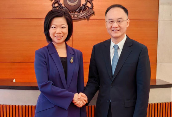 外交部部長助理農融訪問新加坡